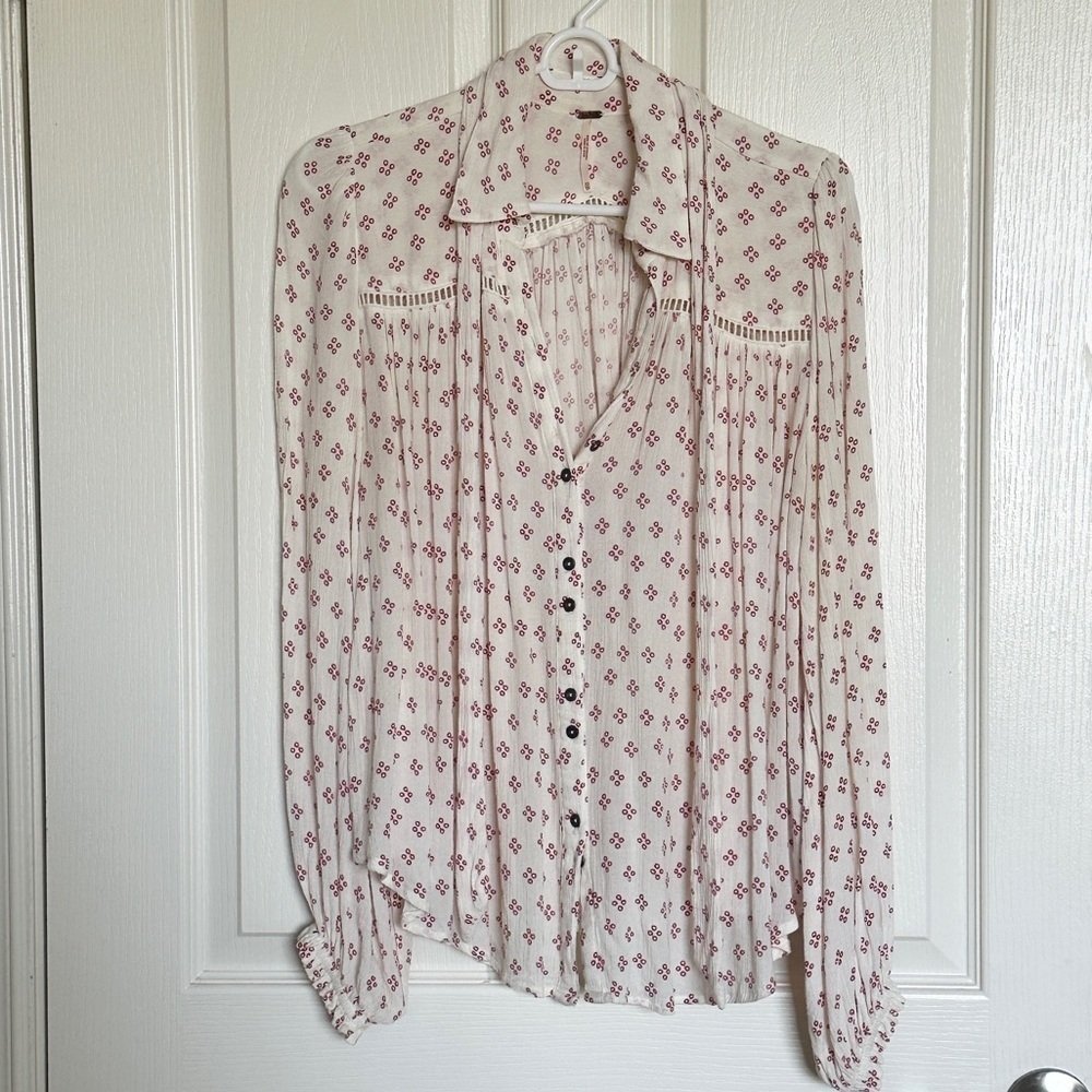 FREE PEOPLE: Long sleeve boho blouse - Size XS